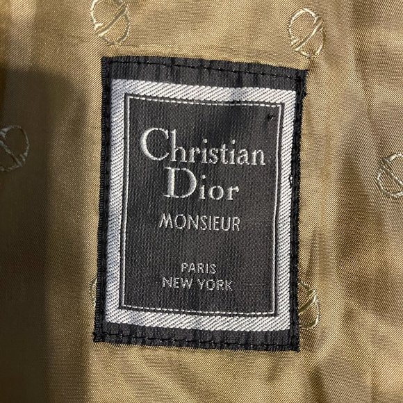 Christian Dior Monsieur Iconic Trench Coat Size 44R Gold Double Breasted Belted - Picture 10 of 14